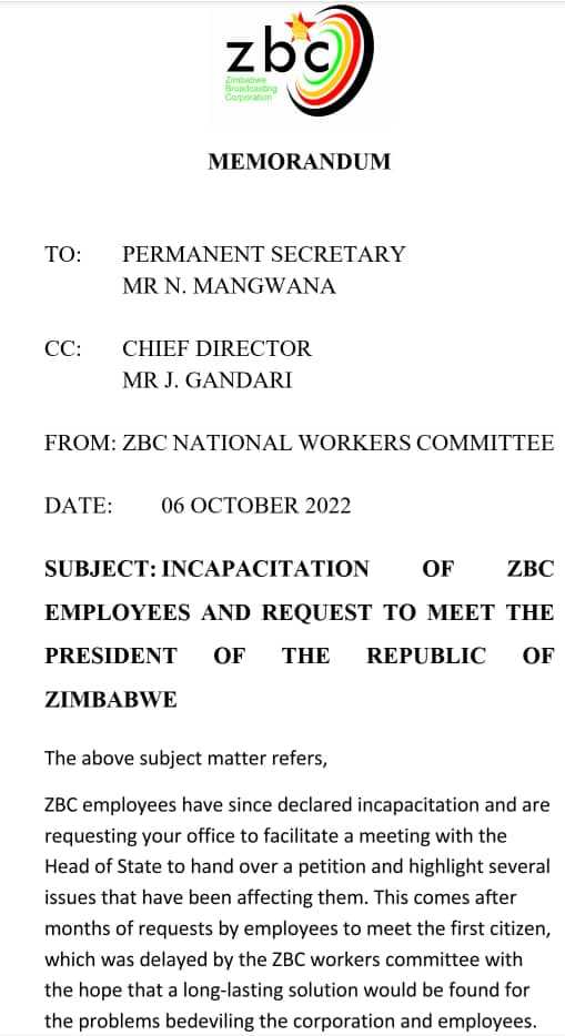 ZBC Workers Want Meeting With ED, Say They Are Not Prepared For The 2023 Elections