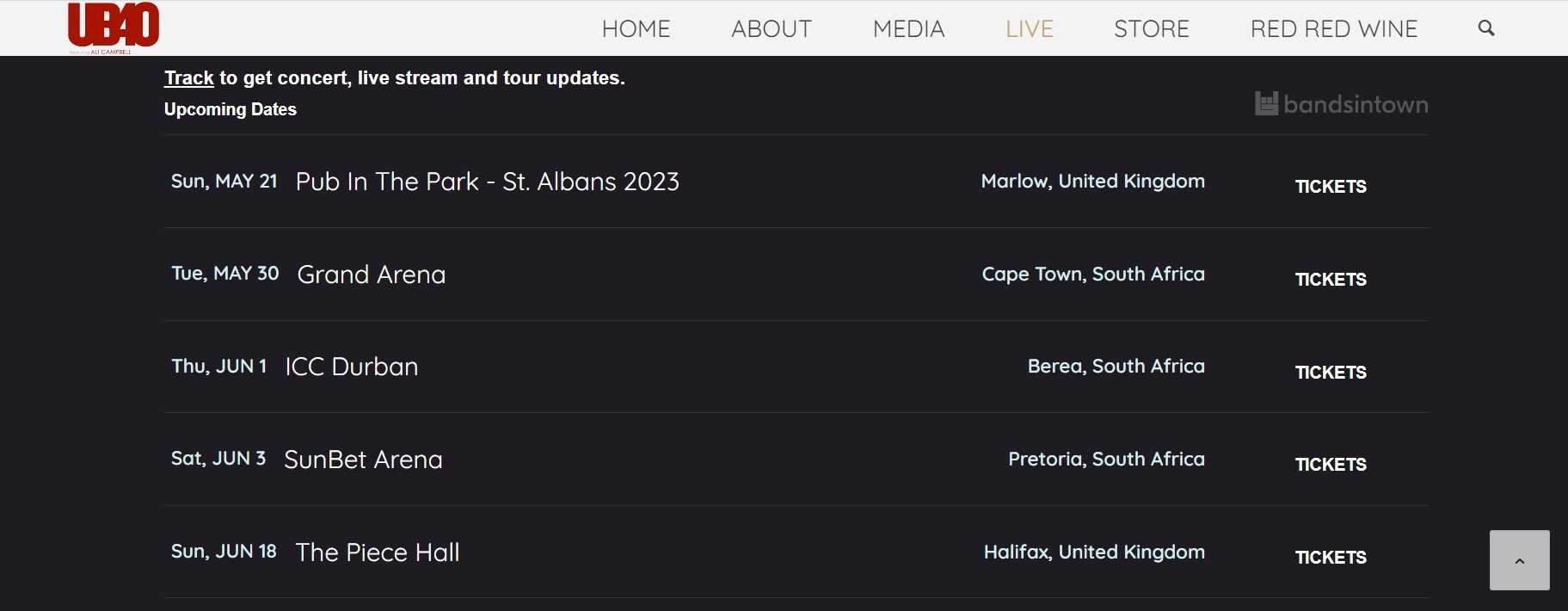 No confirmation of UB40 Zim show