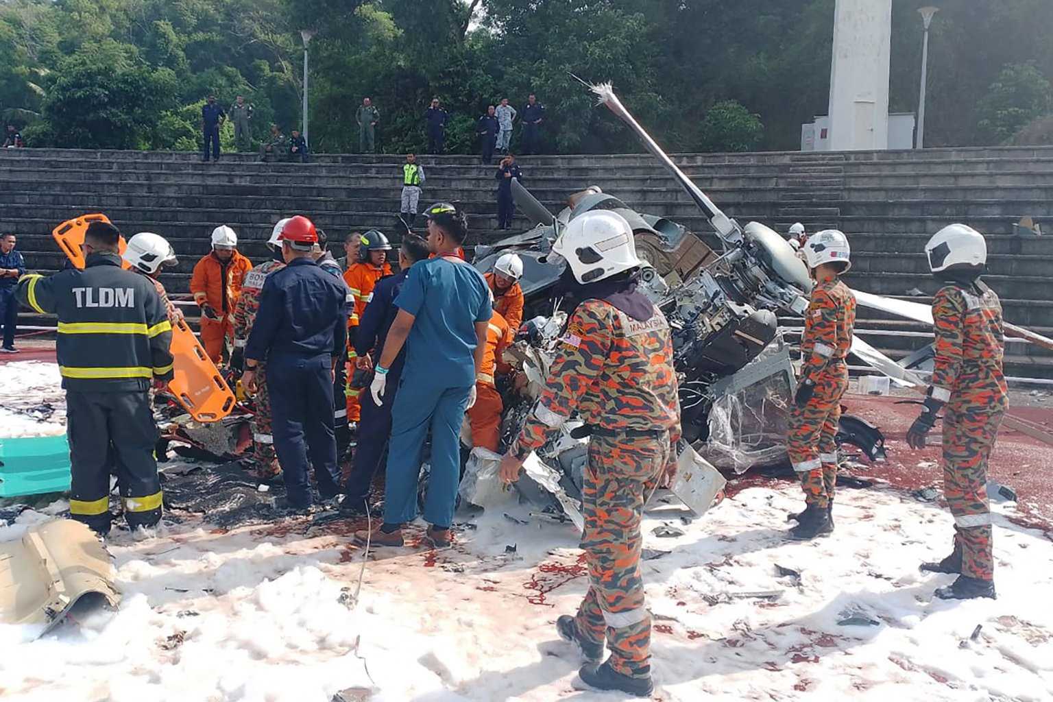 Ten people killed after Malaysian navy helicopters collide in mid-air