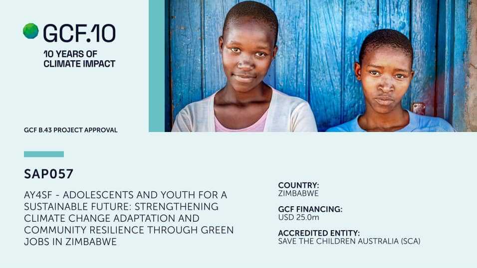 GCF Approves US$10 Million Youth-Led Climate Adaptation Project for Zim
